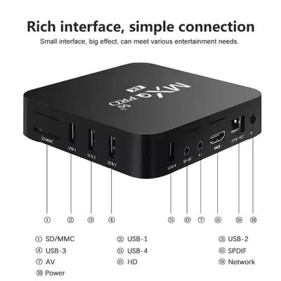 HD miễn phí phát sóng  OTT TV Box MXQ PRO 4K 4 Core 64bit Android 7.1 H.265