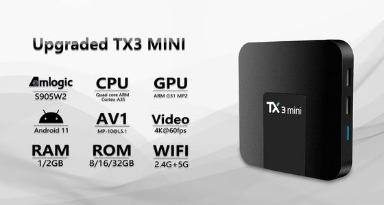 Hộp cài đặt ODM Android 6.0 Amlogic S905w2  TX3mini Wifi2.4G 5G