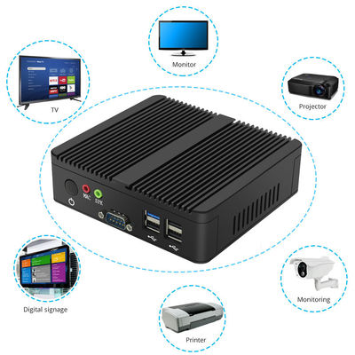 Fanless Linux Pfsense Máy trạm mini công nghiệp Máy tính PC N2930 300Mbps VGA RS232
