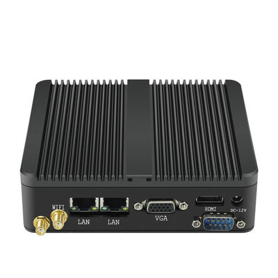 Fanless Linux Pfsense Máy trạm mini công nghiệp Máy tính PC N2930 300Mbps VGA RS232