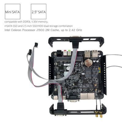 Fanless Linux Pfsense Máy trạm mini công nghiệp Máy tính PC N2930 300Mbps VGA RS232