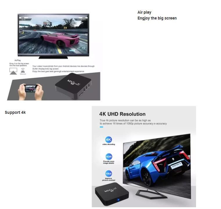 HD miễn phí phát sóng  OTT TV Box MXQ PRO 4K 4 Core 64bit Android 7.1 H.265
