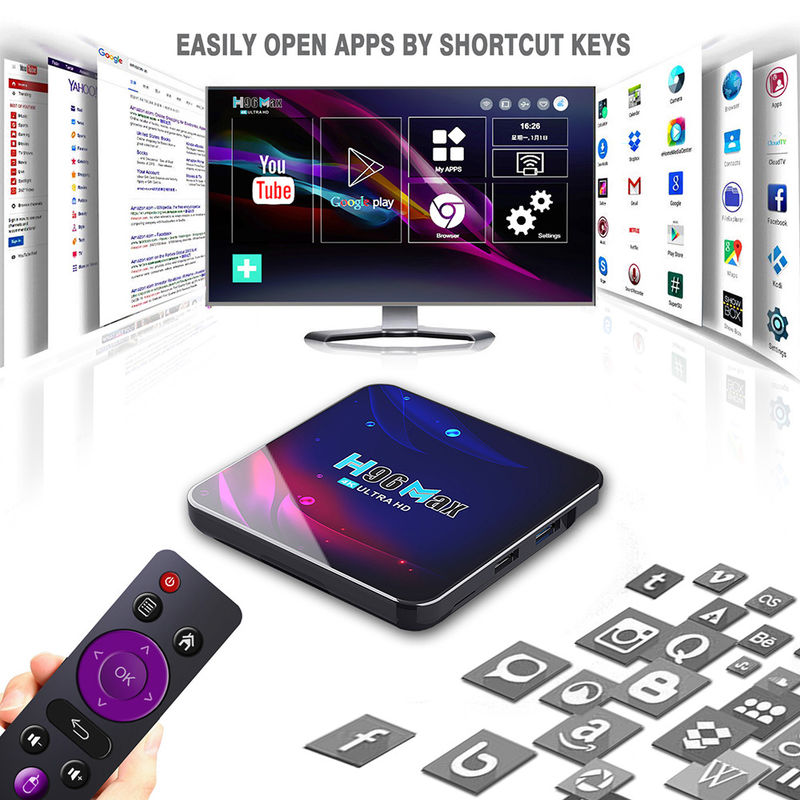 Hộp cài đặt Intel Rk3318 H96max  Player Max 4k Android 10.0 Quad Core